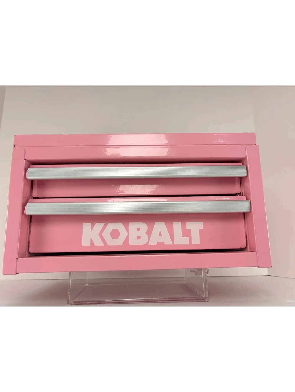 Kobalt Mini Steel Tool Box Pink 2 Drawer Small Metal Storage Craft Jewelry